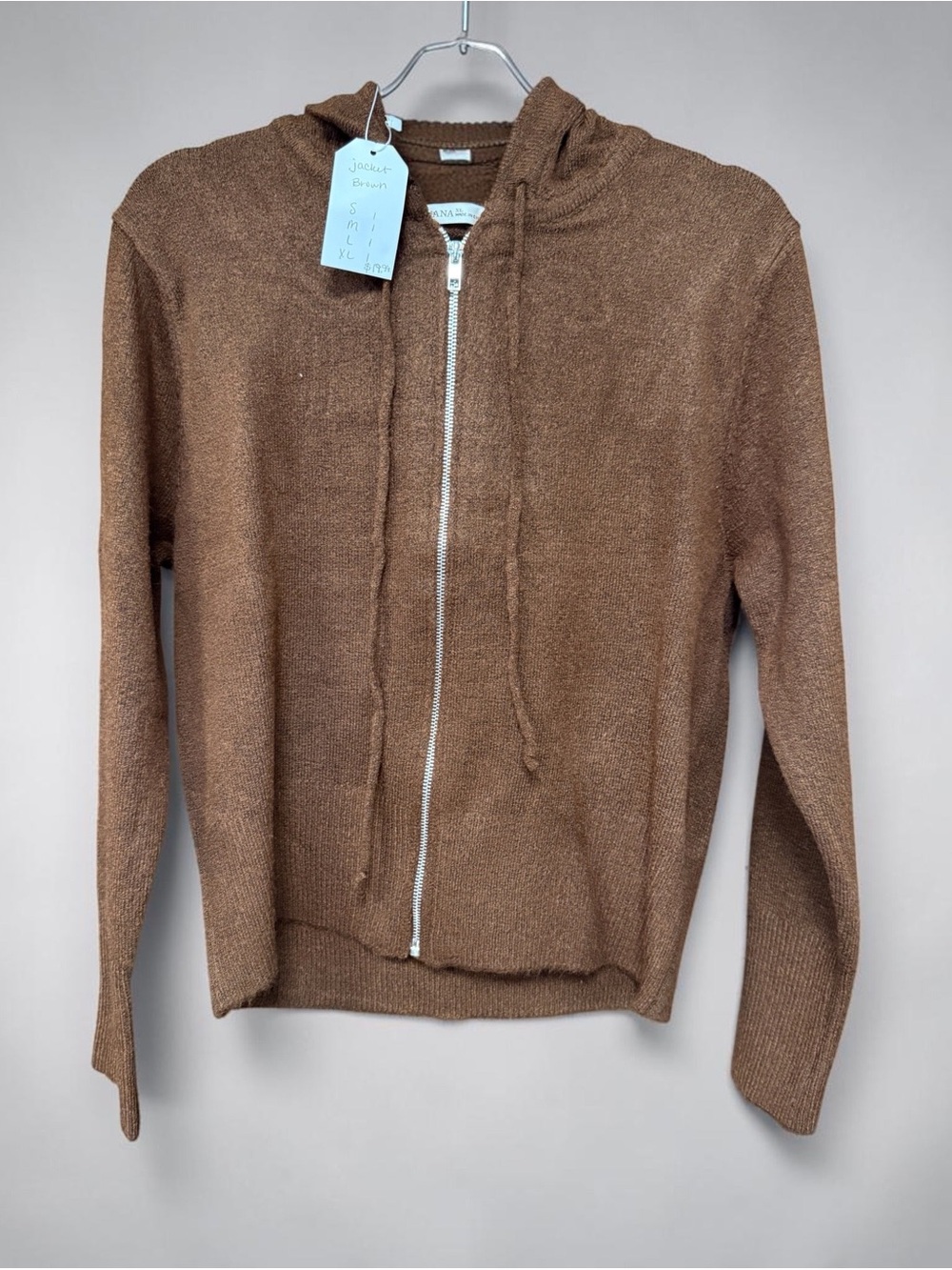 Cozy Brown Hooded Zip Sweater - zenana